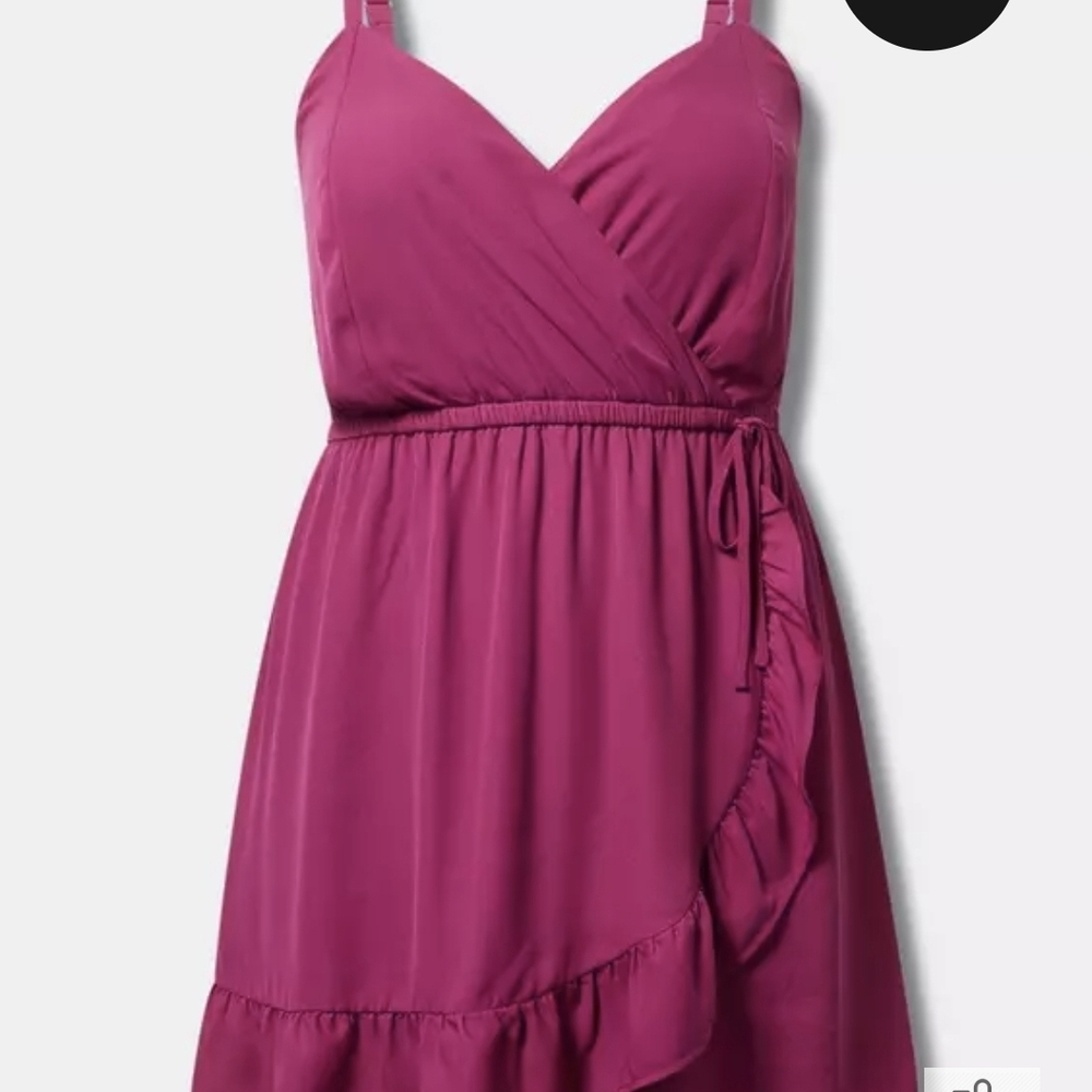 Torrid Pink Ruffled Wrap Sundress - Picture 3 of 5